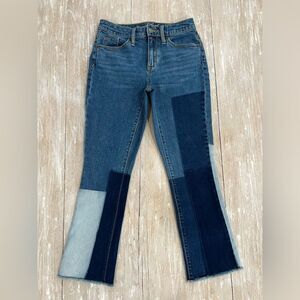 Universal Thread High Rise Kick Boot Crop Jeans Colorblock Patchwork Size 00 24R